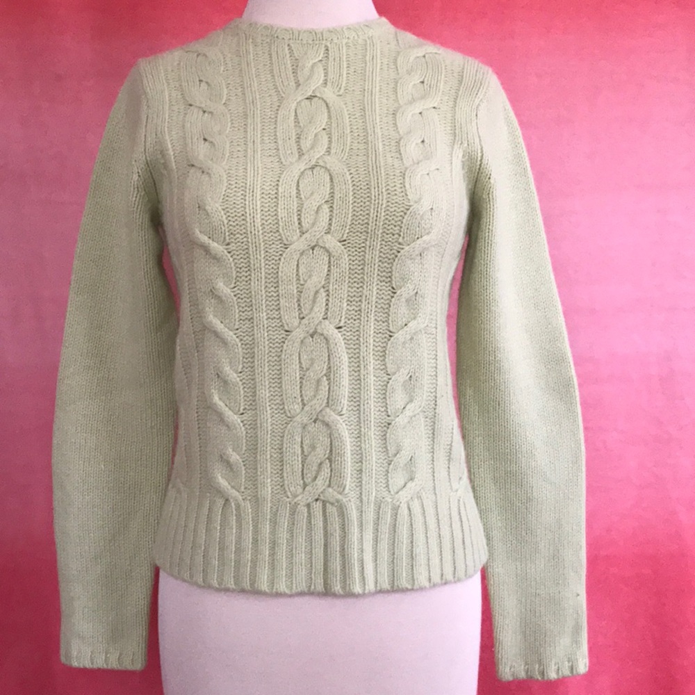 Classic Cable front Crewneck Sweater
